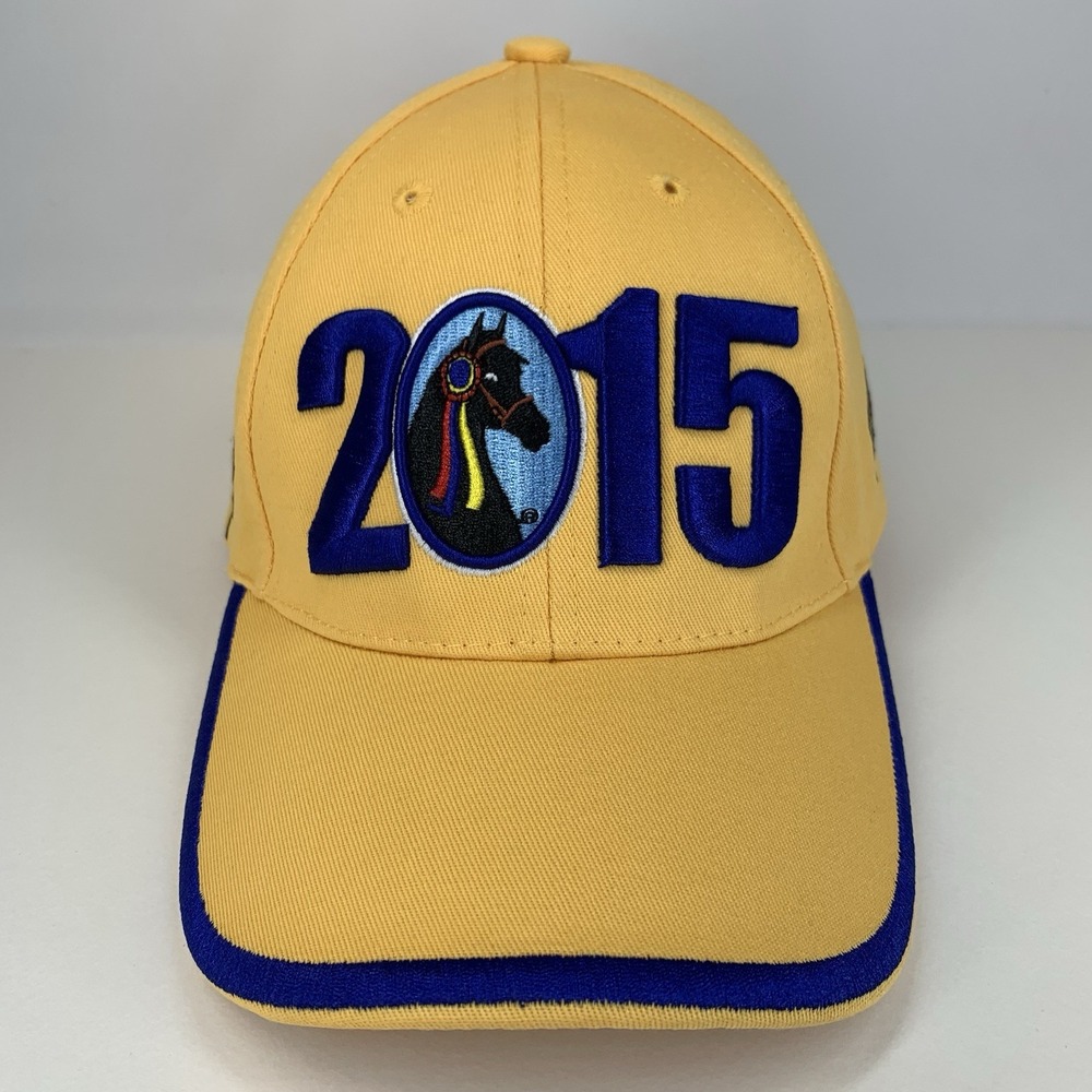 Morgan Grand National Hat 2015 Horse Show Yellow Adjustable Strap Baseball Cap
